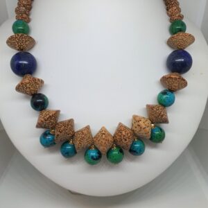 Lapis, Crysocolla & Coconut Wood - Jewellery Unique - Larissa  Hale