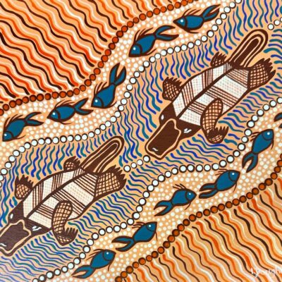Platypus and Fish - Painting - Irene Bowyer