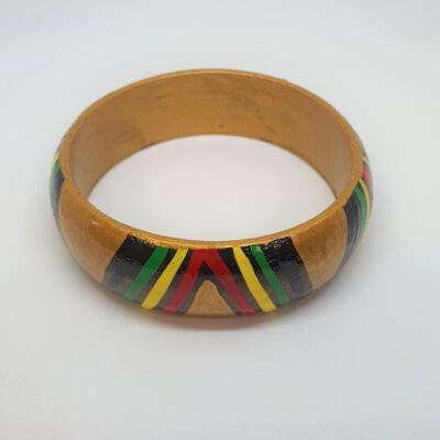 Timber Bangle - Reggae Colours Design 2 - Jewellery Unique - Lauren Bowyer