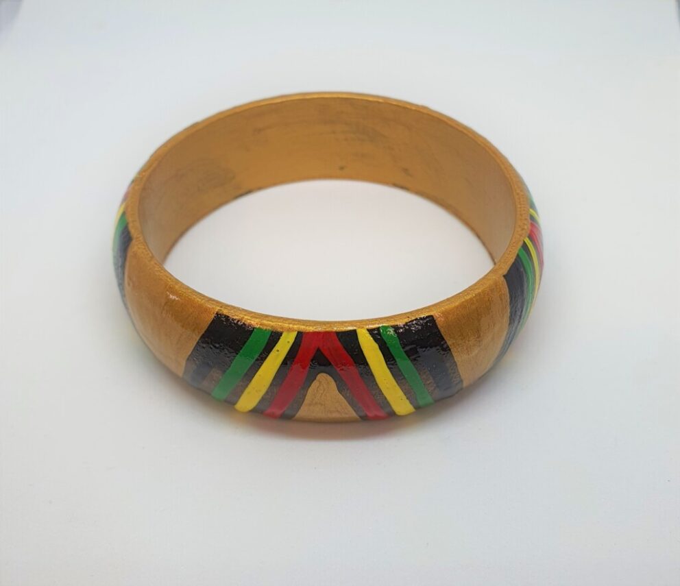 Timber Bangle - Reggae Colours Design 2 - Jewellery Unique - Lauren  Bowyer