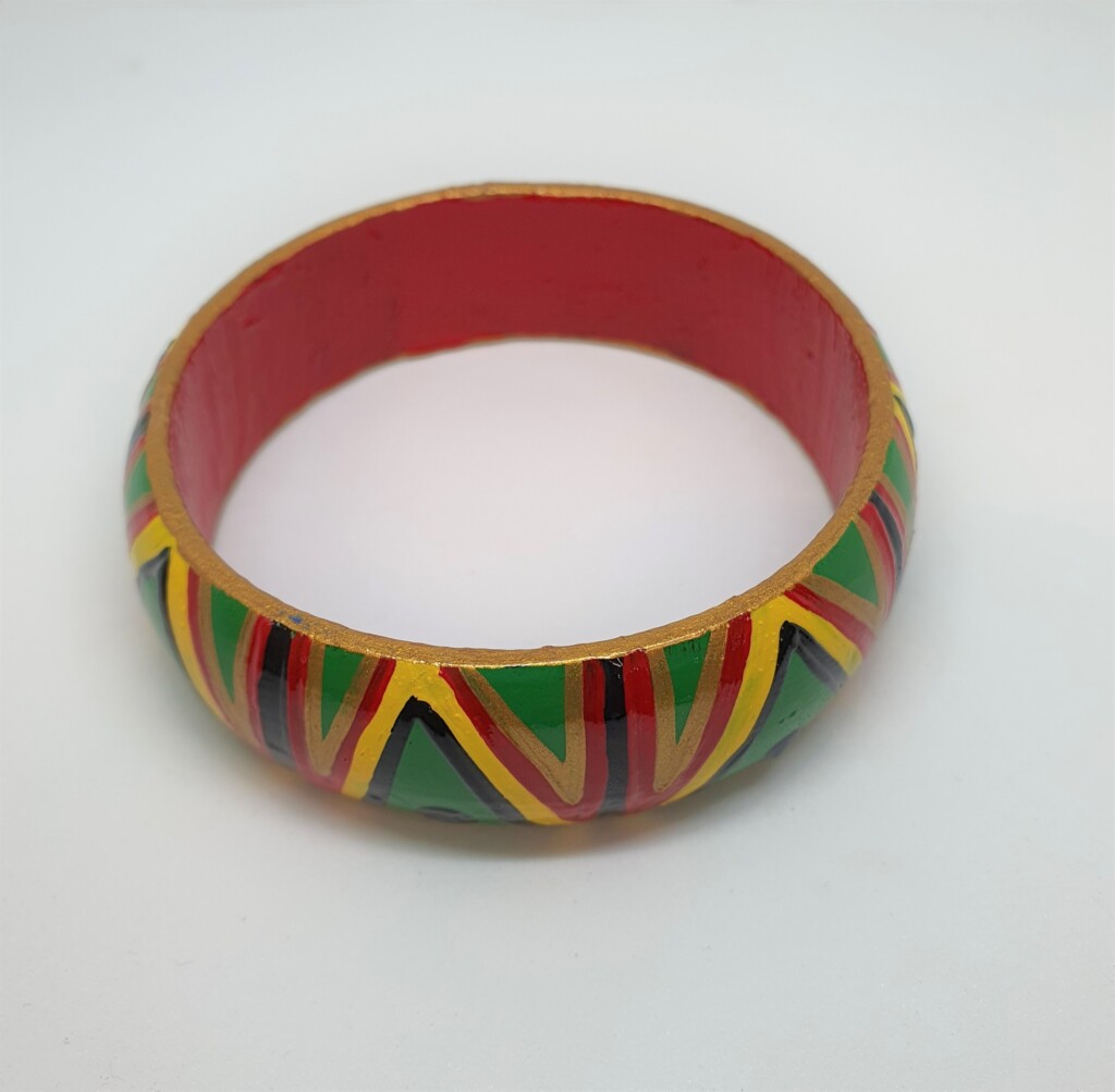 Timber Bangle - Reggae Colours Design 1 - Jewellery Unique - Lauren  Bowyer