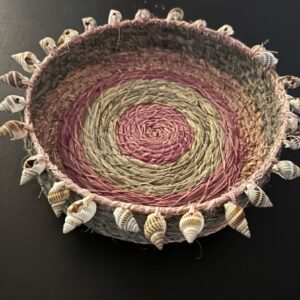 Basket with Shells - Woven Art - Larissa  Hale