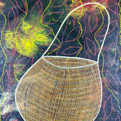 Dilly Bag with Leaves - Painting - Larissa Hale