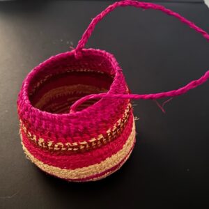 Pink Basket - Woven Art - Larissa  Hale