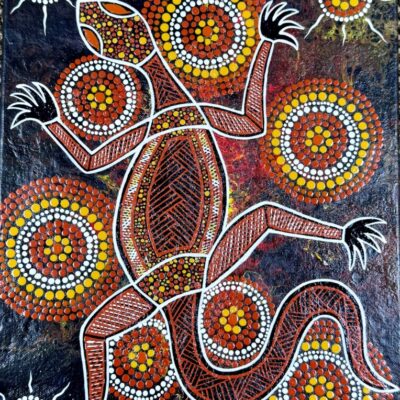 Goanna in Ochre Colours - Painting - Larissa Hale