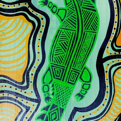 Bilngkumu (Saltwater Crocodile) - Painting - Zeila Wallace