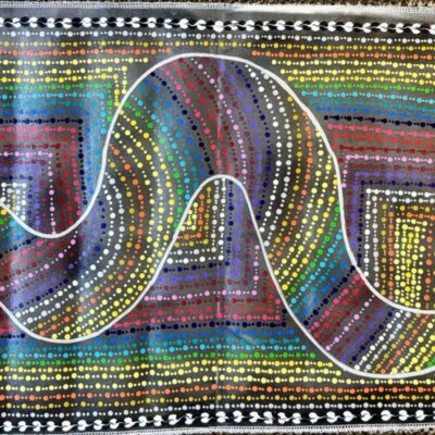 Snake with Black Background - Painting - Dotty Ford