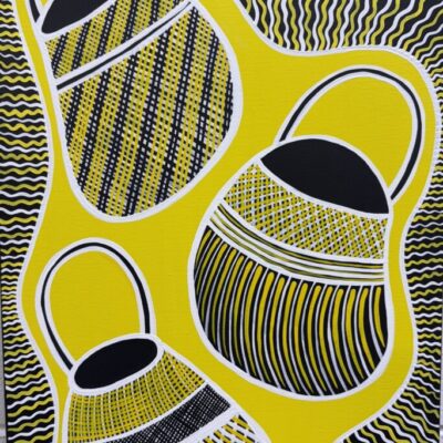 Dilly Bags in Yellow - Painting - Zeila Wallace