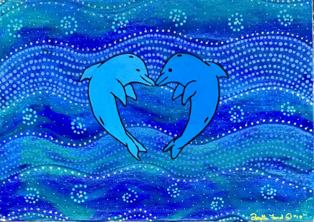 Dolphins - Painting - Dotty Ford