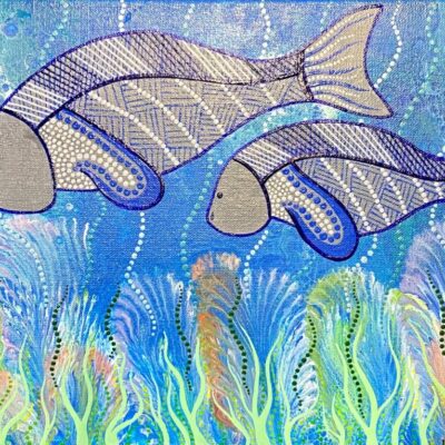 Dugong feeding - Painting - Larissa Hale