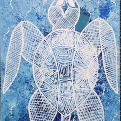 White Turtle - Painting - Larissa Hale