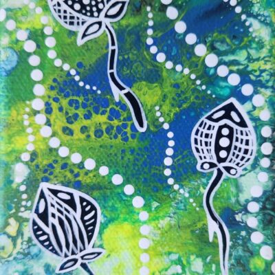 Three Stingrays - Painting - Larissa Hale
