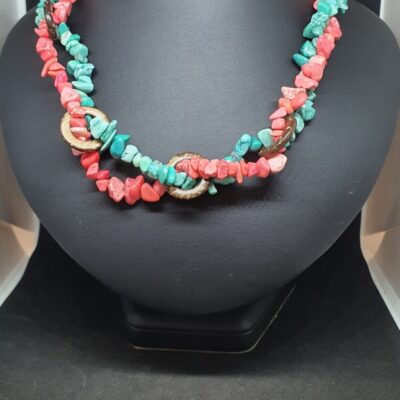 Dyed Turquoise & Coconut Necklace - Jewellery Unique - Larissa Hale