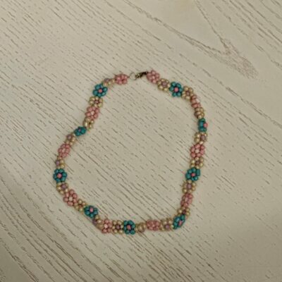 blue, pink and white bead necklace - Jewellery Unique - Leilani Hale
