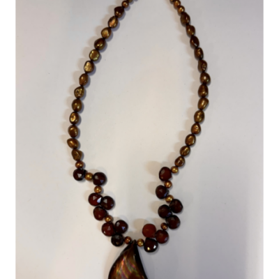 Freshwater Pearl,Carnelian,Ablone - Jewellery Unique - Larissa Hale