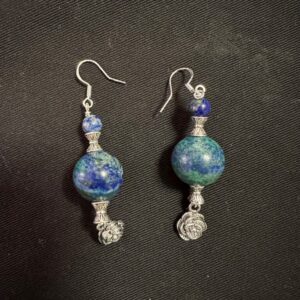 CRYSOCOLLA AND LAPIZ EARINGS - Jewellery Unique - Larissa  Hale