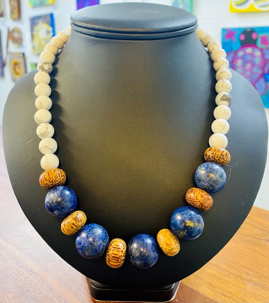 White Howlite, Lapis Lazuli & Coconut - Jewellery Unique - Larissa  Hale