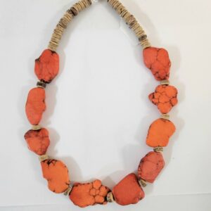 Coloured Stone & Coconut Wood Necklace - Jewellery Unique - Larissa  Hale