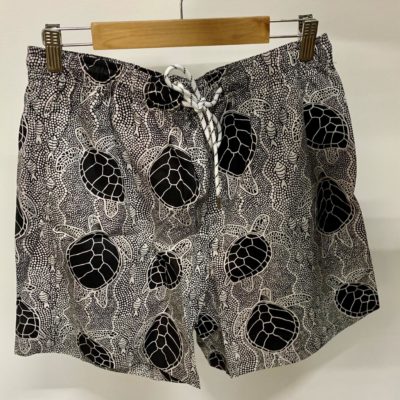 Black & White Sea Turtle - Custom Shorts - Cotton - -