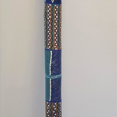 Blue & White Didgeridoo - -